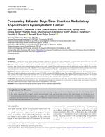 Consuming Patients’ Days:Time Spent on Ambulatory Appointments by People With Cancer