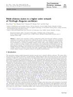 Multi-chimera states in a higher order network of FitzHugh–Nagumo oscillators
