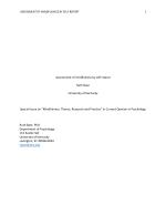Assessment of Mindfulness by Self-Report