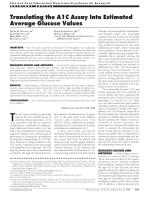 Translating the A1C Assay Into Estimated Average Glucose Values