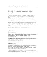 QAPLIB – A Quadratic Assignment Problem Library