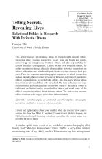 Telling Secrets, Revealing Lives: Relational Ethics in Research With Intimate Others