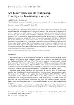 Ant biodiversity and its relationship to ecosystem functioning: a review