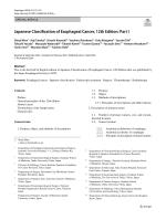 Japanese Classification of Esophageal Cancer, 12th Edition: Part I