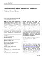 The ecotoxicology and chemistry of manufactured nanoparticles