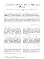 Mediterranean Diet and Risk for Alzheimer’s Disease