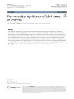 Pharmaceutical significance of Schiff bases: an overview