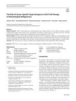 The Role of Cancer-Specific Target Antigens in CAR T Cell Therapy in Hematological Malignancies