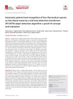 Automatic patient-level recognition of four Plasmodium species on thin blood smear by a real-time detection transformer (RT-DETR) object detection algorithm: a proof-of-concept and evaluation