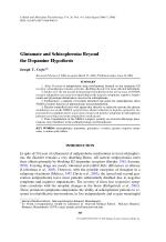 Glutamate and Schizophrenia: Beyond the Dopamine Hypothesis