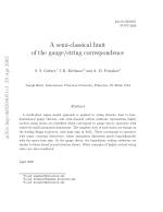 A semi-classical limit of the gauge/string correspondence