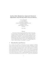 Lattice Basis Reduction: Improved Practical Algorithms and Solving Subset Sum Problems.