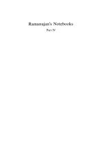 Ramanujan's Notebooks Part IV