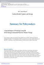 IPCC Special Report on Carbon Dioxide Capture and Storage