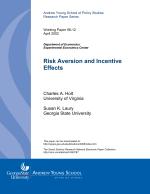 Risk Aversion and Incentive Effects