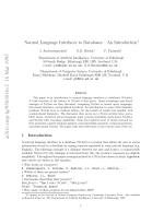 Natural Language Interfaces to Databases – An Introduction