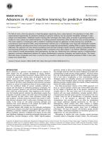 Advances in AI and machine learning for predictive medicine