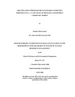 CREATING THE CONDITIONS FOR SUSTAINABLE COMMUNITY FORESTRY IN B.C.: A CASE STUDY OF THE KASLO AND DISTRICT COMMUNITY FOREST