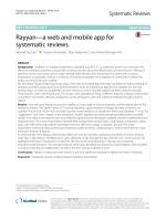 Rayyan—a web and mobile app for systematic reviews