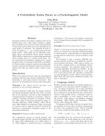 A Probabilistic Earley Parser as a Psycholinguistic Model