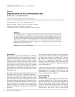 Degeneration of the intervertebral disc