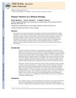 Disease Tolerance as a Defense Strategy