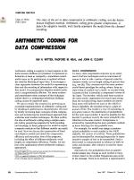 ARITHMETIC CODING FOR DATA COMPRESSION
