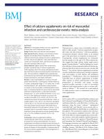Effect of calcium supplements on risk of myocardial infarction and cardiovascular events: meta-analysis