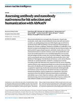 Assessing antibody and nanobody nativeness for hit selection and humanization with AbNatiV