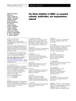 The Berlin definition of ARDS: an expanded rationale, justification, and supplementary material