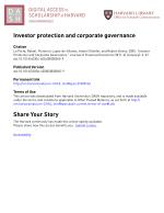 Investor Protection and Corporate Governance
