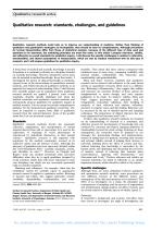 Qualitative research: standards, challenges, and guidelines