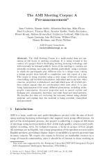 The AMI Meeting Corpus: A Pre-announcement