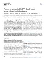 Recent advances in CRISPR-Cas9-based genome insertion technologies