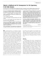 Obesity in Adulthood and Its Consequences for Life Expectancy: A Life-Table Analysis