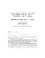 SOME PHILOSOPHICAL PROBLEMS FROM THE STANDPOINT OF ARTIFICIAL INTELLIGENCE