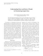 Understanding Power and Rules of Thumb for Determining Sample Sizes