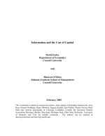 Information and the Cost of Capital