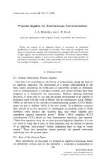 Process Algebra for Synchronous Communication