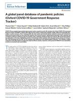 A global panel database of pandemic policies (Oxford COVID-19 Government Response Tracker)