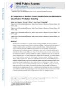 A Comparison of Random Forest Variable Selection Methods for Classification Prediction Modeling