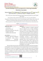 Towards Hydrogen Sector Investments for Achieving Sustainable Electricity Generation