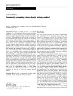 Community assembly: when should history matter?