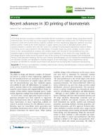 Recent advances in 3D printing of biomaterials