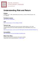 Understanding Risk and Return