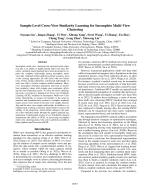 Sample-Level Cross-View Similarity Learning for Incomplete Multi-View Clustering