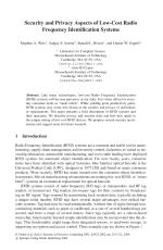 Security and Privacy Aspects of Low-Cost Radio Frequency Identification Systems
