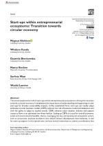 Start-ups within entrepreneurial ecosystems: Transition towards circular economy