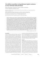 Two defects contribute to hypothalamic leptin resistance in mice with diet-induced obesity