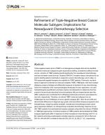 Refinement of Triple-Negative Breast Cancer Molecular Subtypes: Implications for Neoadjuvant Chemotherapy Selection